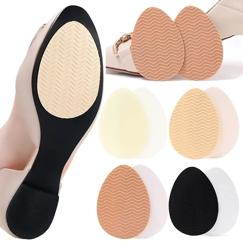 1pair Rubber Forefoot Pads Men Women Shoes Soles Protector Anti-slip Repair Outsoles Self-adhesive Sticker High Heel Care Bottom