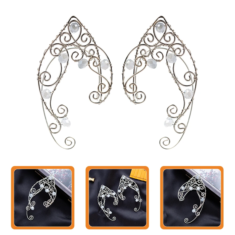 

Copper Retro Earrings Non Piercing Comfortable Pearl Hoop Jewelry Elf Fairy Cuffs Ear Wraps Women Accessories Gift Idea