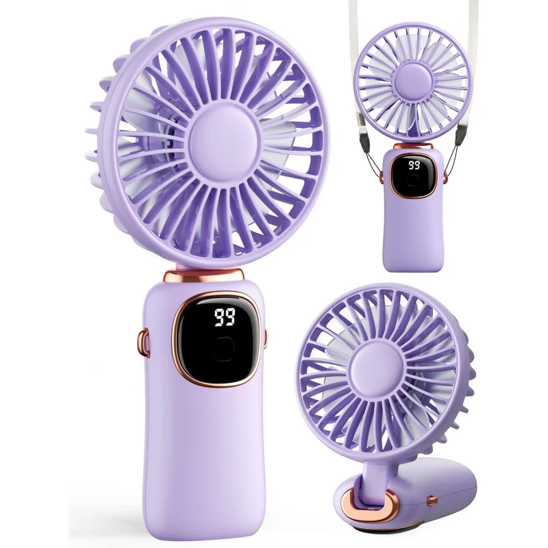 

10PCS 4000MAh Battery Operated 3 In 1 Multifunction Personal Travel Fan With Digital Display, 90° Foldable Desk