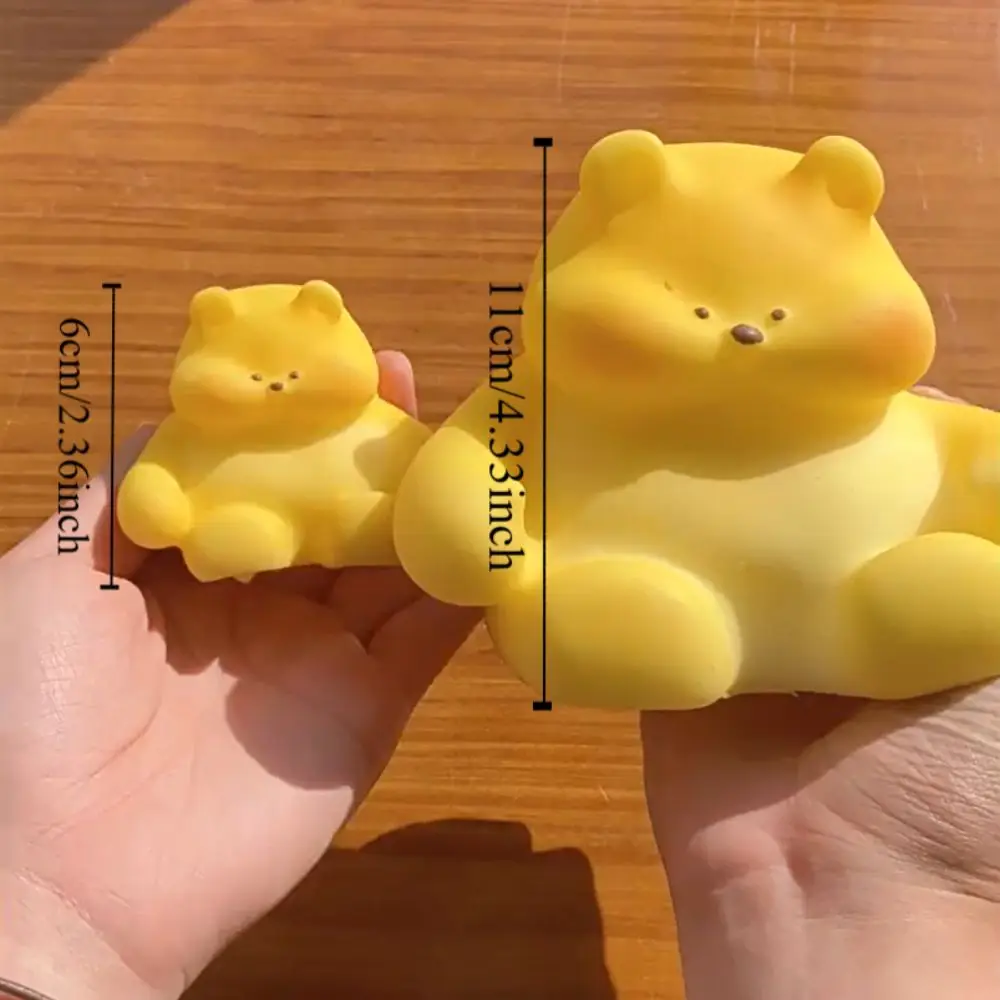 ช้า Rebound Bear Toast บีบของเล่นนวดน้ําผึ้งจําลองหมีบีบของเล่น Handmade ซิลิโคนหมีเล่น Fidget ของเล่น