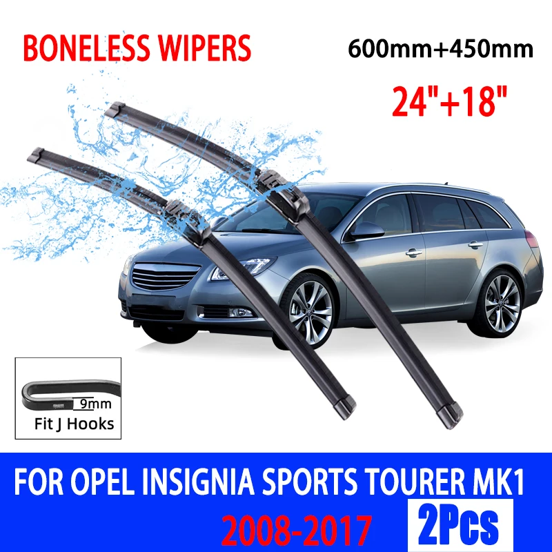 For Opel Insignia Sports Tourer MK1 2008-2017 Car Front Wiper U-Shape Soft Rubber Boneless Wiper HD Silent Durable Wiper 24\