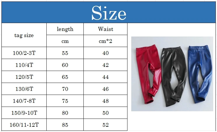Kinder Mädchen Pu Leder Winter Legging Fower Warme Kinder Legging Herbst Winter Dicke Baby Hosen Hosen 3-12 Jahre – Detail 2