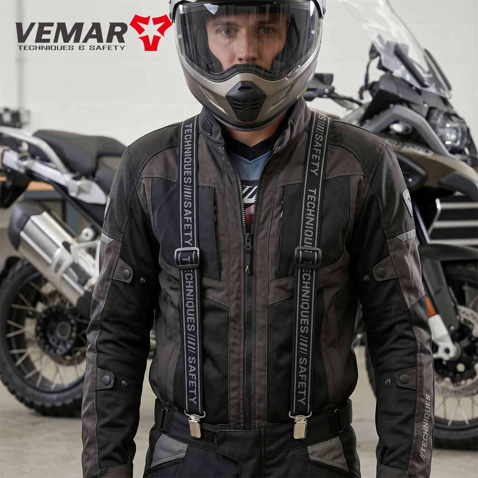 Suspensórios de Calça para Motocicleta Reforçados com Elástico e Presilhas de Metal, Alças Ajustáveis em Y, Suportes para Calças MOTO