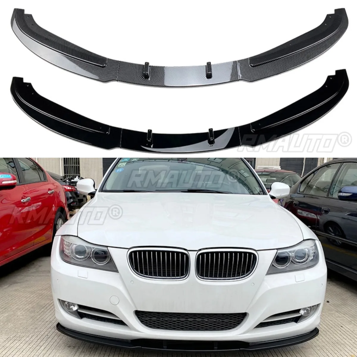 Front Bumper Lip Splitters Diffuse Front Bumper Protector Cover for BMW 3 Series E90 E91 LCI 320i 330i 2009-2012 Car Accessories