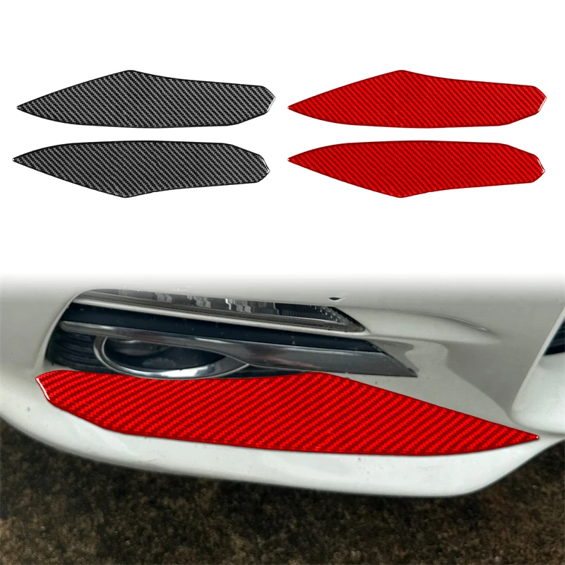 

Carbon Fiber Car Accessories Front Fog Lamps Light Panel Modified Exterior Trim Cover Soft Sticker For Infiniti Q50 2014-2020