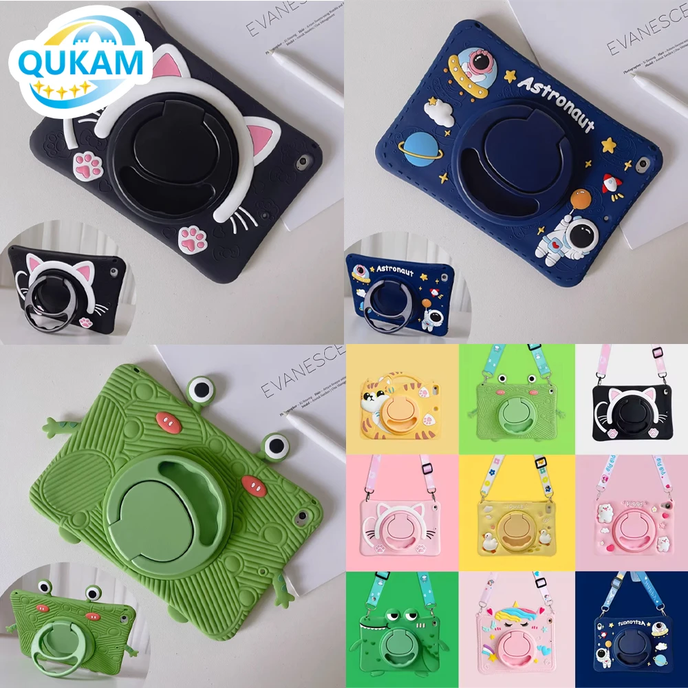 

QUKAM Новый 2025 милый чехол для iPad для iPad 9 8 7-го поколения Air 2 3 4 5 10,9 2022 Mini 6 Pro 11 Детский защитный чехол для планшета с героями мультфильмов