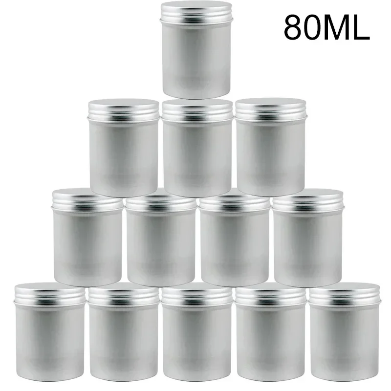 12/24/48Pcs Aluminum Tin Jars 80ml Metal Gift Packaging Storage Box Empty Candle Jars With Lid Cosmetic Container Travel Set