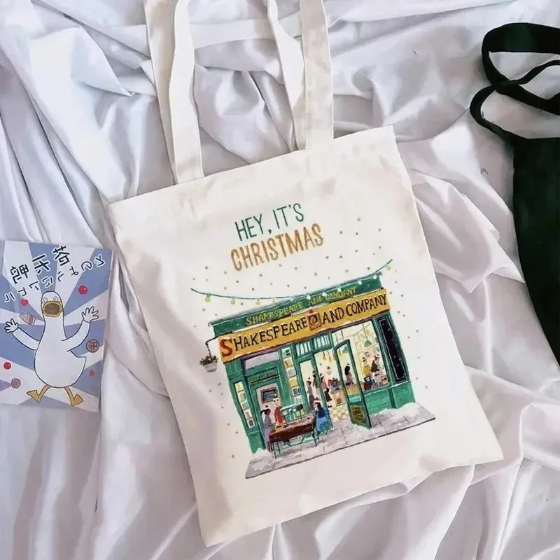 Coffee Shop and Coffee Cup Tote Bag Student Handbag Women's Shopping Bag Harajuku Shopping Storage Bag Girls' Gift Handbag