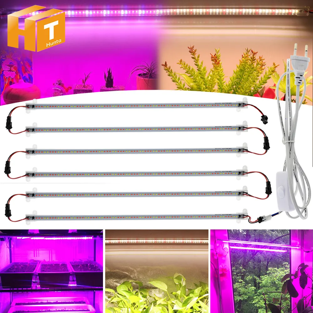 Full Spectrum LED Grow Light 220V 75 LEDs 50cm LED Grow Tube For indoor Flower Rack Plants Growing Lamp