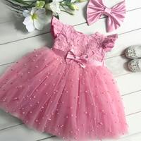 Girls Princess Dress Wedding Party Tutu Prom Gown 1-5 Yrs Kids Birthday Evening Bridesmaid Tulle Clothes Children Summer Dresses