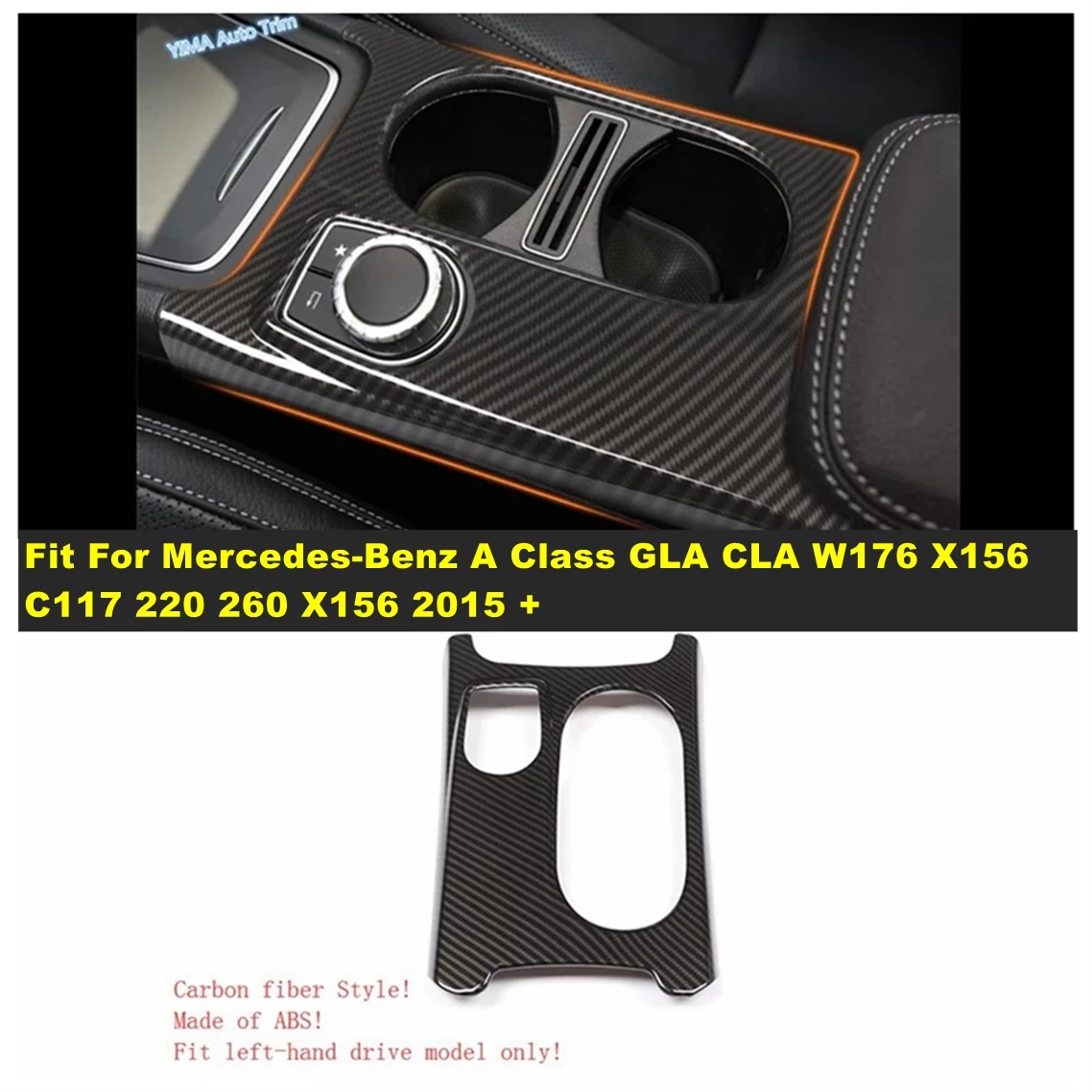 

Car Stalls Gear Shift Box Cover Trim Accessories Fit For Mercedes-Benz A Class GLA CLA W176 X156 C117 220 260 X156 2015 - 2018