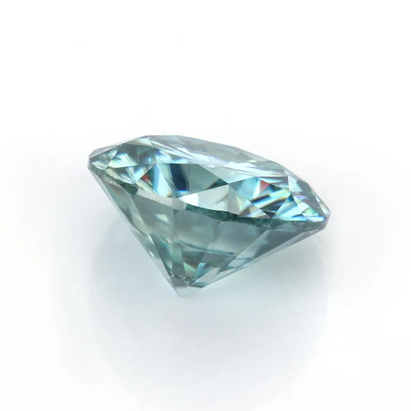 Pretty Blue Round Moissanite Stone D Color VVS1 Moissanite Test Positive Pass Tester for Jewelry Making