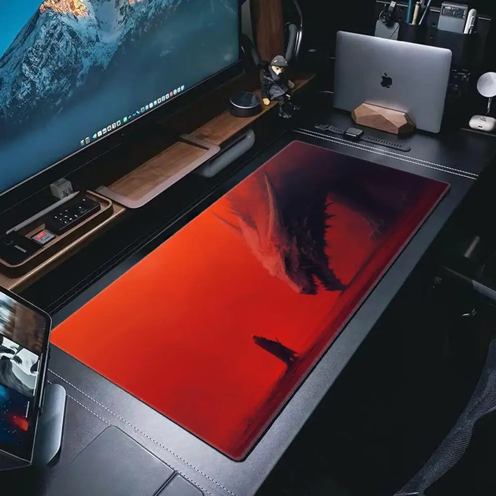 Alas Mouse Gaming XXL Besar Phoenix Fire Bird Dragon Anime Mousepad Komputer Gamer Mauspad Hadiah Kantor Rumah Aksesoris PC