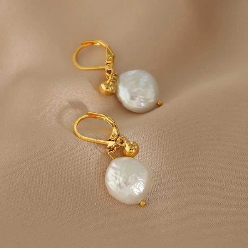 New Arrival Trendy Natural Baroque Freshwater Pearl 14K Gold Filled Female Drop Earrings Jewelry Anti Allergy Gift Dropshipping