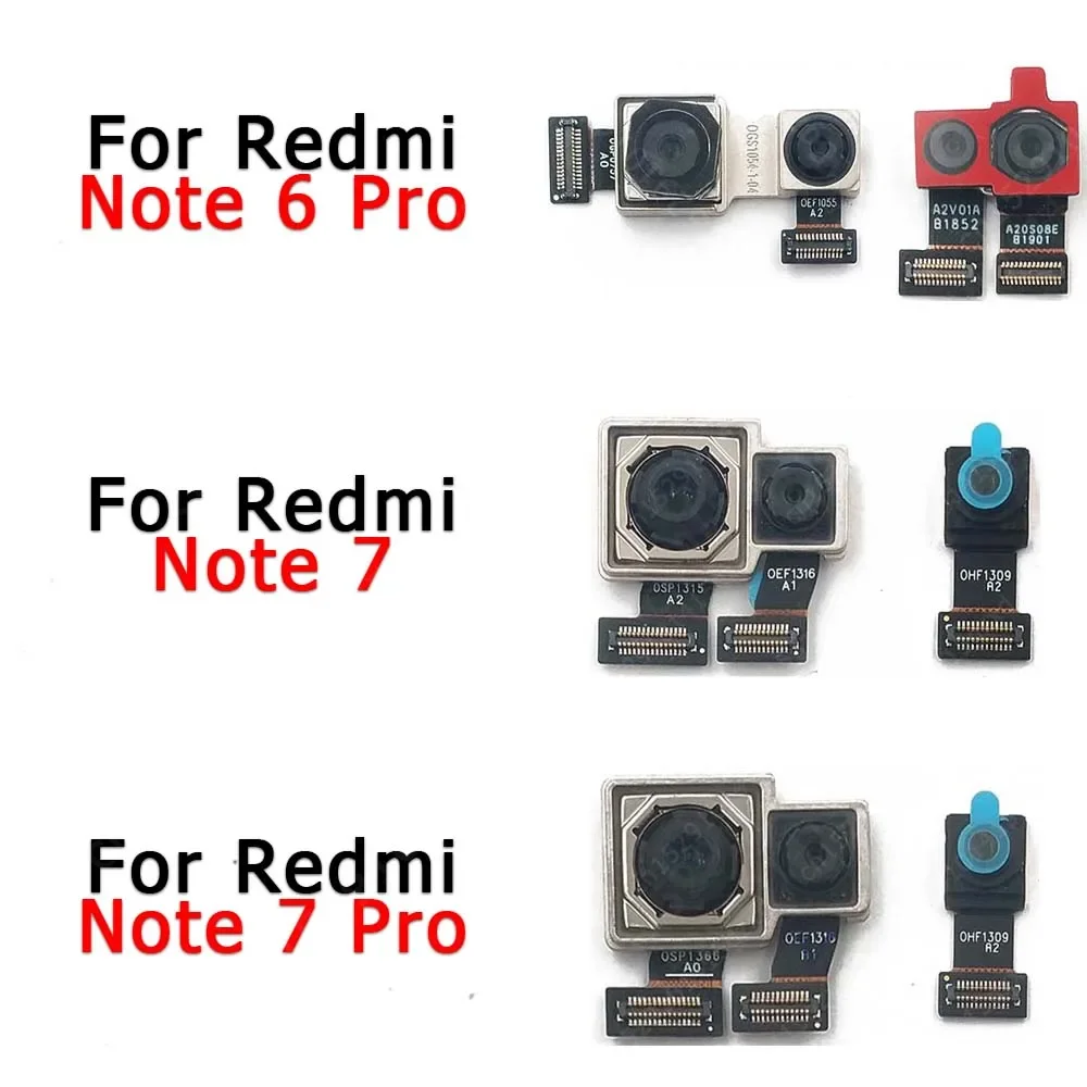 Front Back Camera For Xiaomi Redmi Note 7 6 Pro Rear Frontal Small Selfie Camera Module Repair Replacement Spare Parts