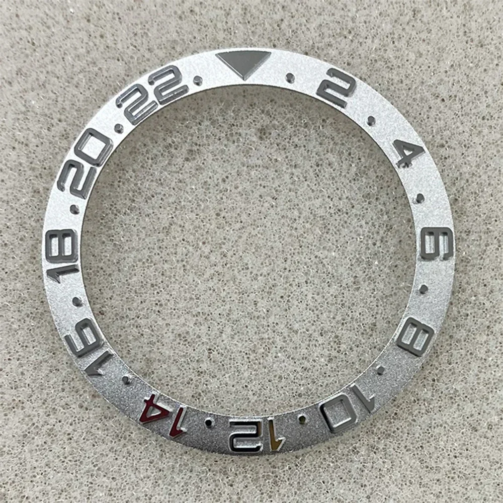 38mm relógio rosto cerâmica moldura inserção para 40mm submariner automático relógios masculinos acessórios numeral convexo molduras oblíquas