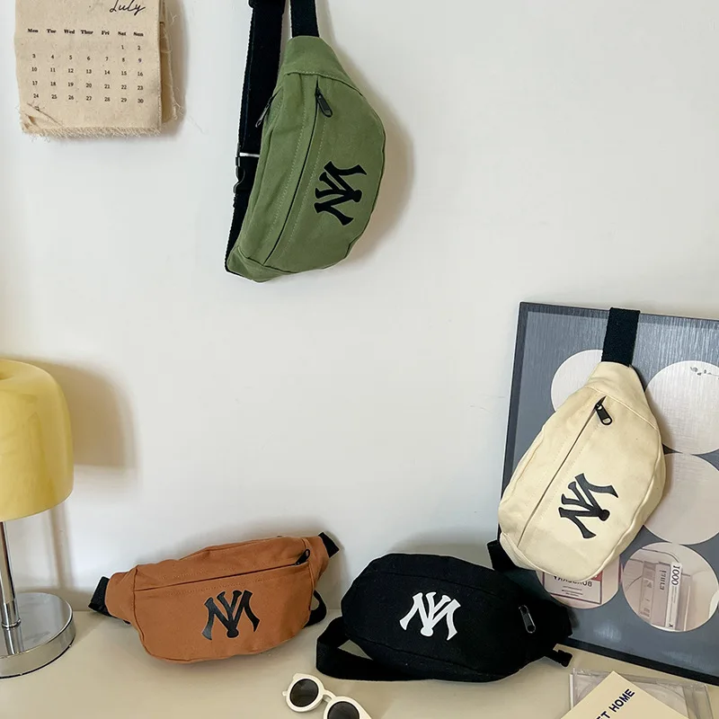 Mochila Knappe Kid Tassen Jongens Brief Canvas Tas Schattige Meisjes Crossbody Tassen 2023 Nieuwe Kinderen Tas Kids Rugzak Reistas