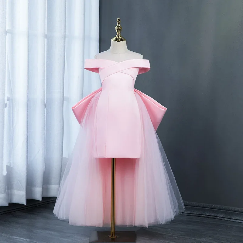 Children Wedding Bridesmaid Outfit Girl Communion Dress Kids Pageant Performance Vestidos Tulle Boutique Ball Gowns Clothes