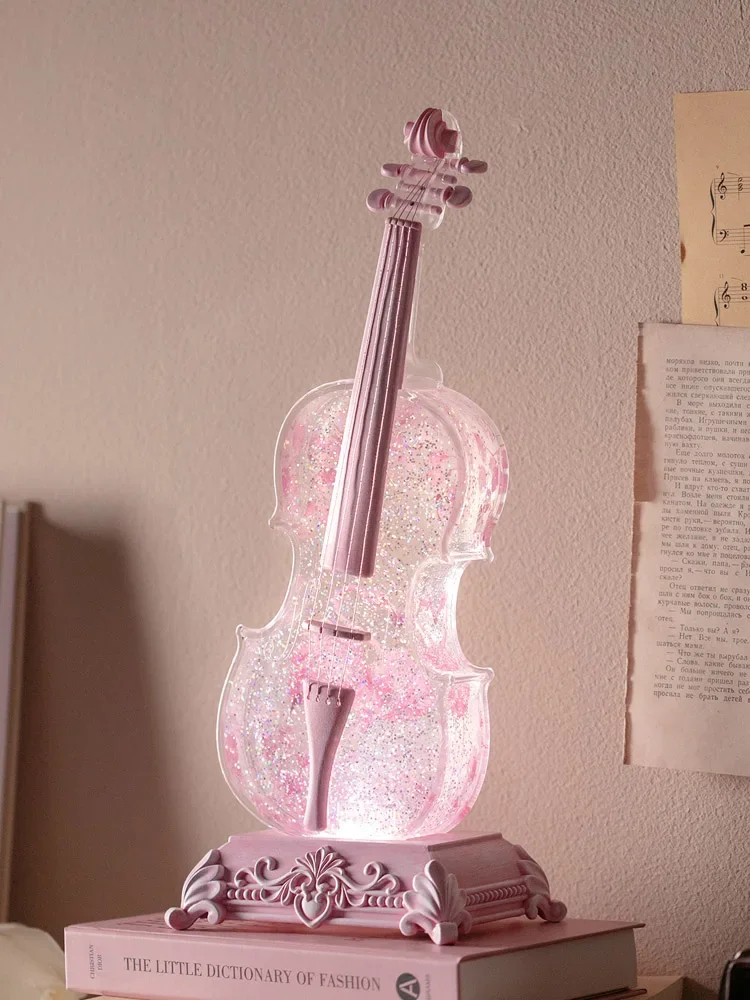 Violin ornaments, snow music box, music box, crystal ball, girlfriend, girl, birthday gift, children's Christmas