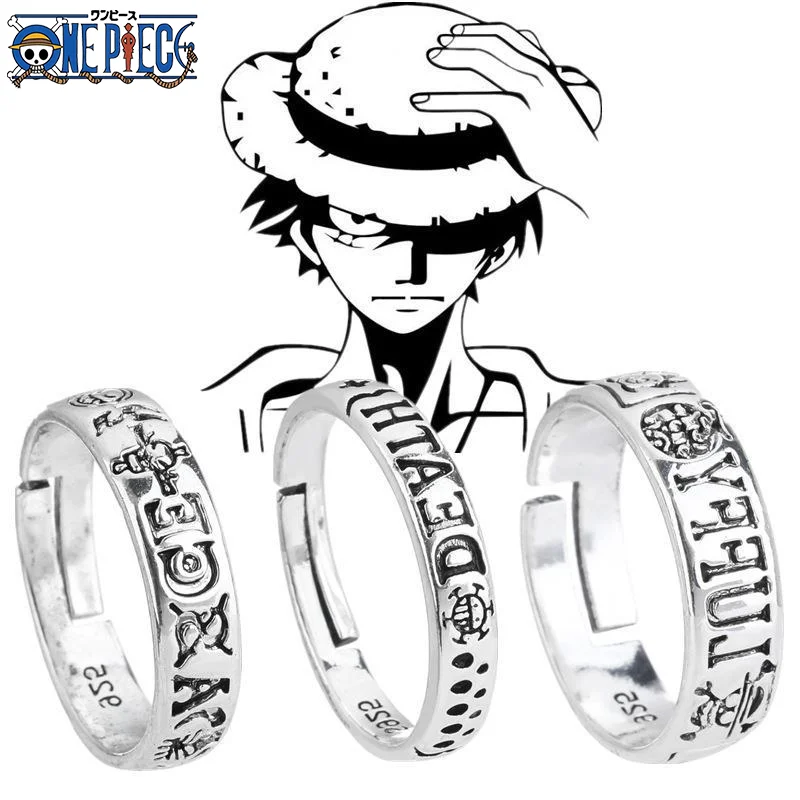 

Anime One Piece Cosplay Ring Stainless Steel Rings for Men Straw Hat Luffy Pirates Men Party Jewelry Accessories Xams Gifts