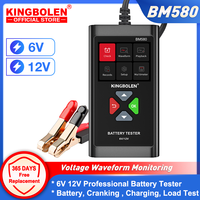 KINGBOLEN BM580 Car Battery Tester 6V 12V Automotive Test Tools Car Health Exam Reversible Access Clip Voltmeter PK BM550 BM560