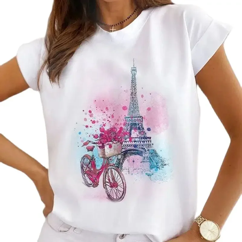 African Women's New Fashion City Girl Half Sleeve Basic Cute Clothes T-shirt Graphic T Shirts Y2k Tops Harajuku Vintage Tee