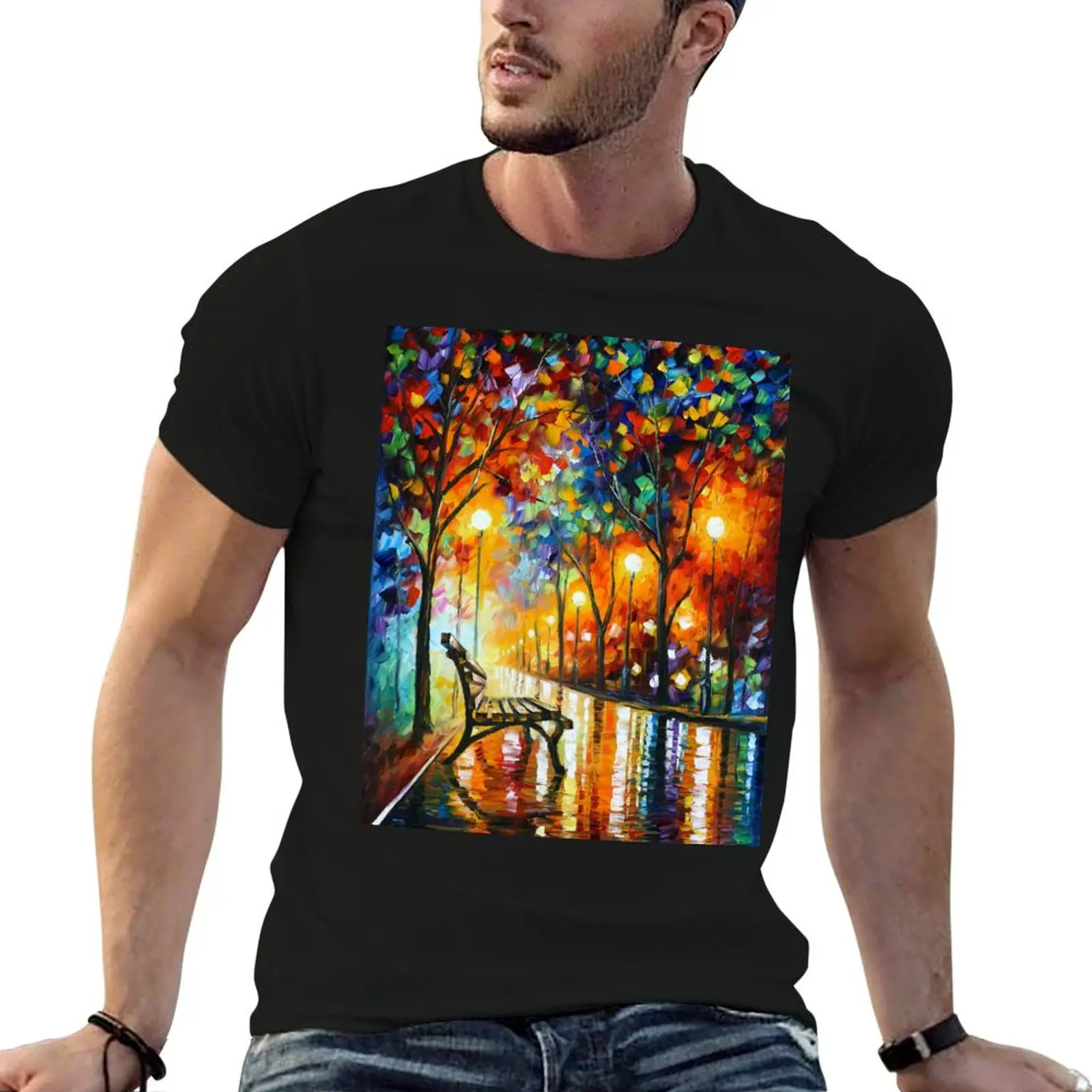 THE LONELINESS OF AUTUMN - Leonid Afremov T-Shirt Plus Size Loose Fit T-Shirt
