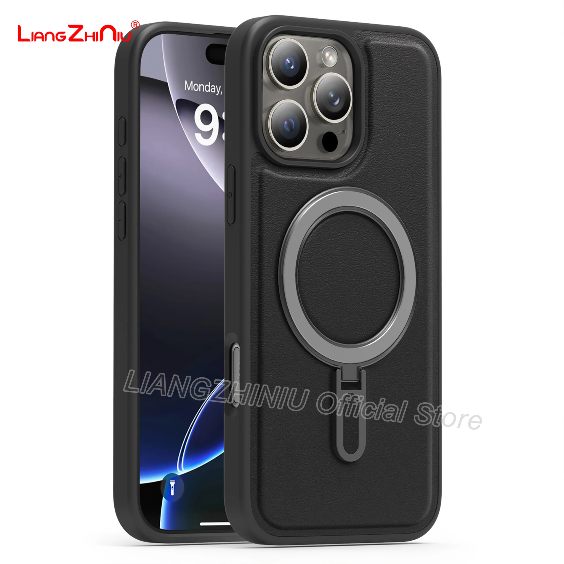 

For Iphone 16 Pro Max/16e Leather Stand Phone Case Luxury Business For Iphone 15/14/13/12 Stand Shockproof Protection Cover