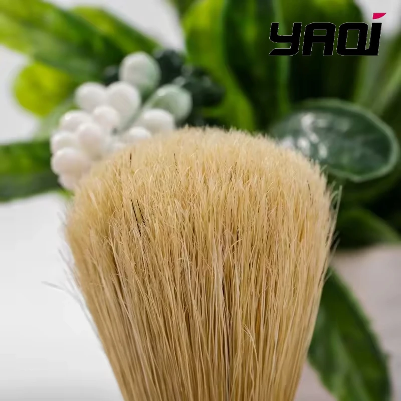 2026 YAQI Men's Wet Bristle Shaving Brush 22mm Joy Butterscotch Handle Premium Quality for Grooming And Facial Hair Care