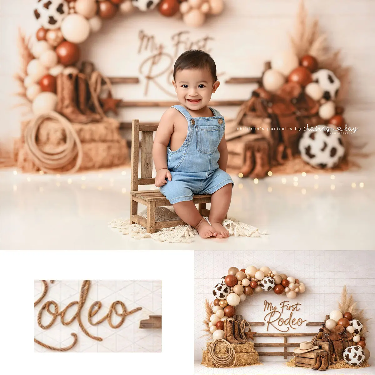 My First Rodeo Backdrop Cowboy Boots Kids Cake Smash Props Birthday Photocall Props Child Baby Photography Background