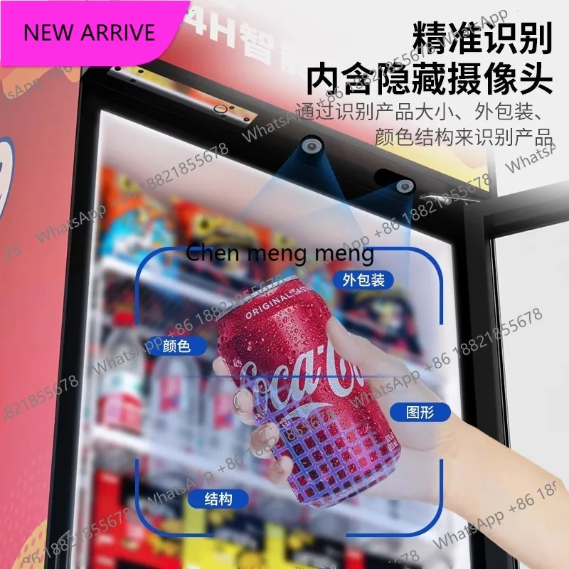 24H Unmanned Self-Service Vending Machine Commercial Scan Code Snack Drink Display Sale Cabinet