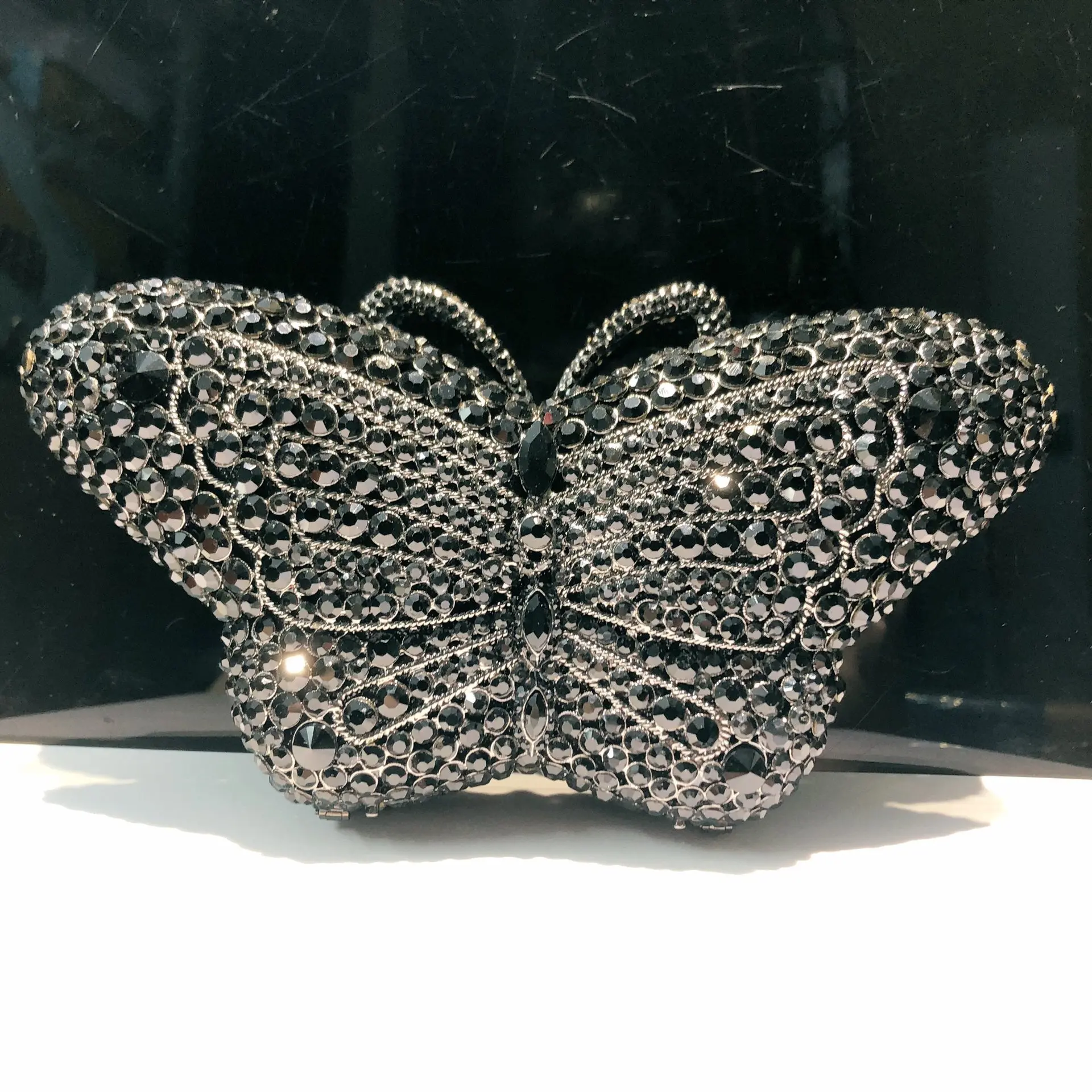 Butterfly Shape Crystal Evening Clutch for Female Rhinestone Dinner Bags Vintage Banquet Handbags Luxury Handmade Purses Bag