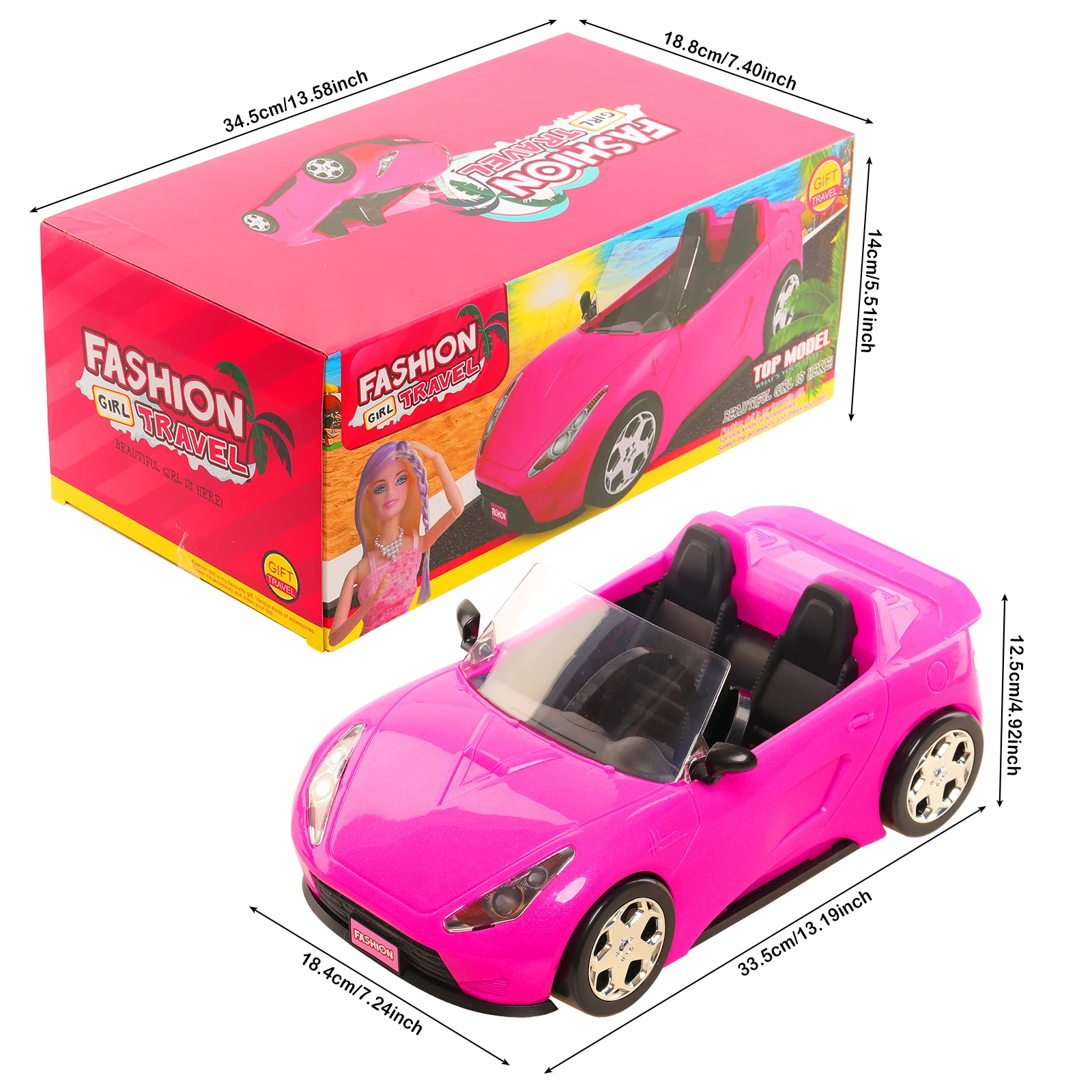 Barwa 2024 New Arrival Fashion A Car Toy For Doll Gift for your Princess Girl Gift for Kids 3 to 8 Years Old（NO Doll）