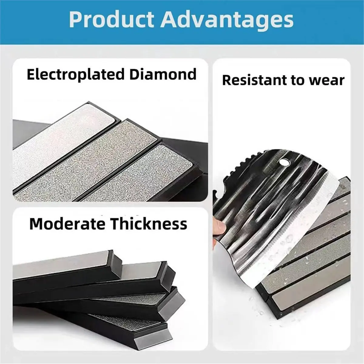 8-Piece 150x20 Whetstone Sharpening Stone Set for Sharpener with Non-Slip Base, Multiple Grits
