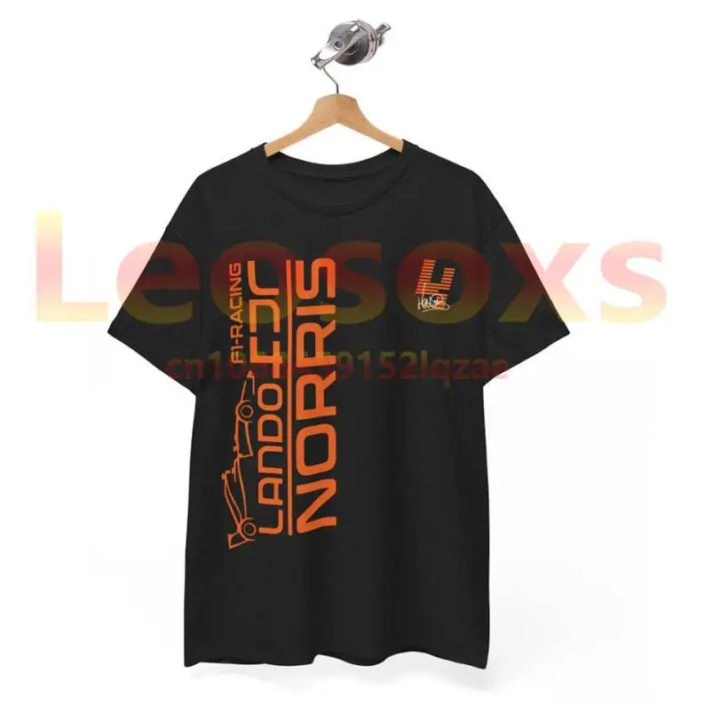 f1 summer casual men's black Lando Norris women's short-sleeved T-shirt size 4 sports print short-sleeved T-shirt