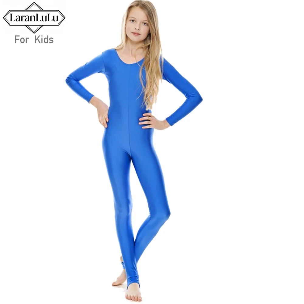 Meisjes Stijgbeugel Unitard voor Kinderen Danskostuum Stage Performance Wear Zwart Peuter Nylon Gymnastiekpak Jumpsuits Lange Mouw