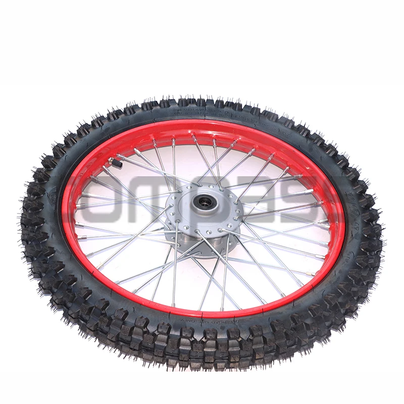 Cross-country motorcycle small high racing accessories front 70/100-17 rear 90/100-14  front and rear tire wheel rim assembly