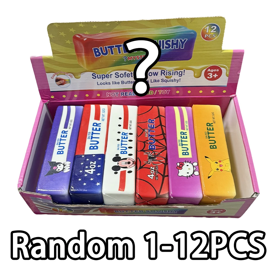 

1-12Pcs Slow Rebound Squeeze Toy Blind Box Butter Stick Anti Stress Release Soft Sensory Toy Wholesale