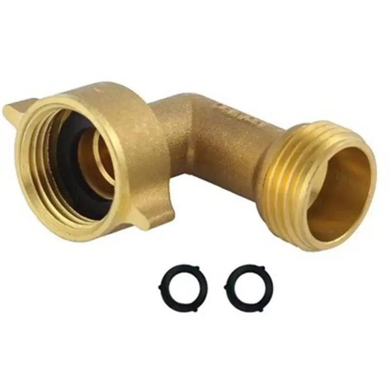 ABUI-Secure Elbow Connection Brass 90 Degree Angle Connector For Garden Hose Solid Adjustable Interface Male To Female