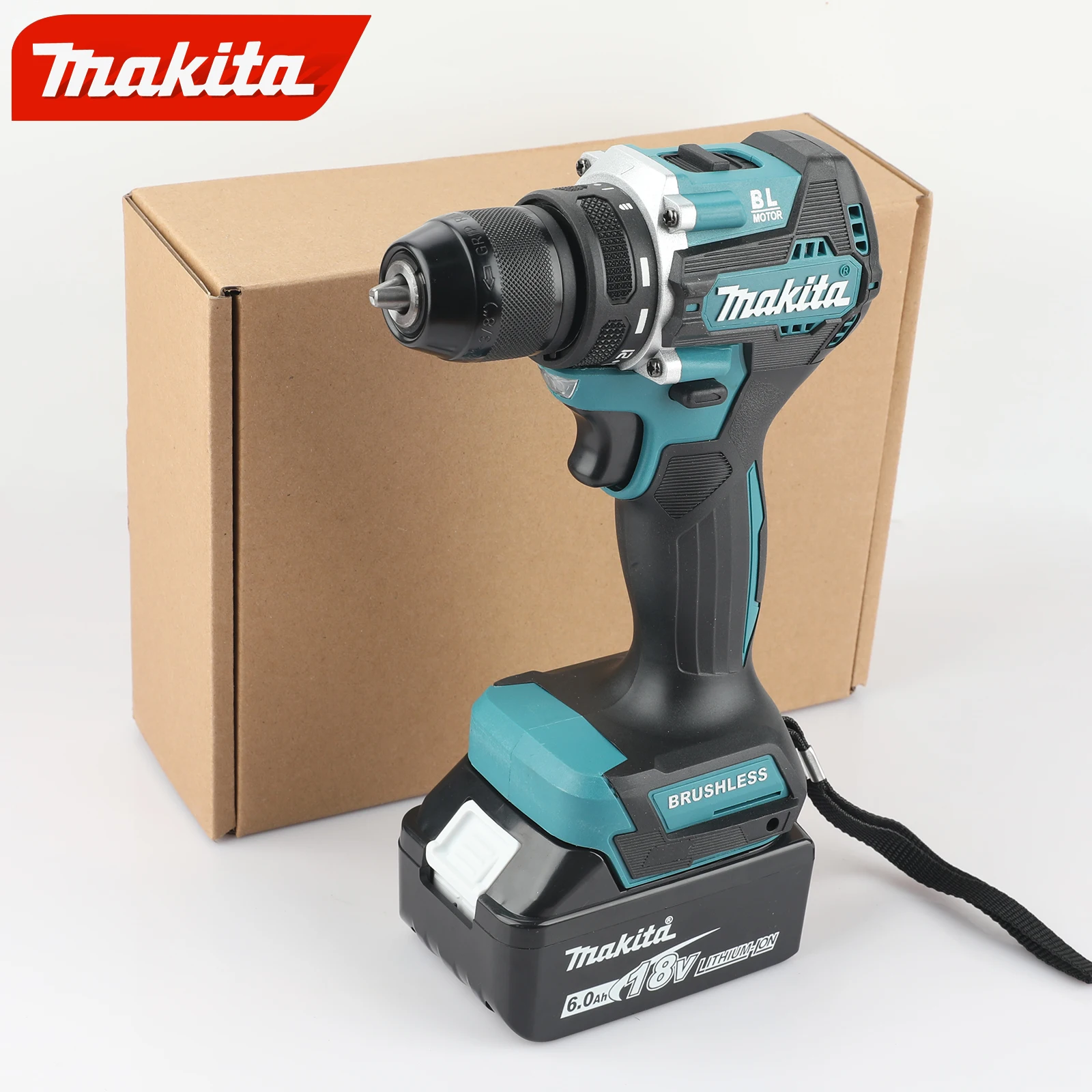 MAKITA – perceuse à main électrique rechargeable au lithium 18V, perceuse à percussion de charge lithium-ion 1700 tr/min, tournevis électrique à couple élevé