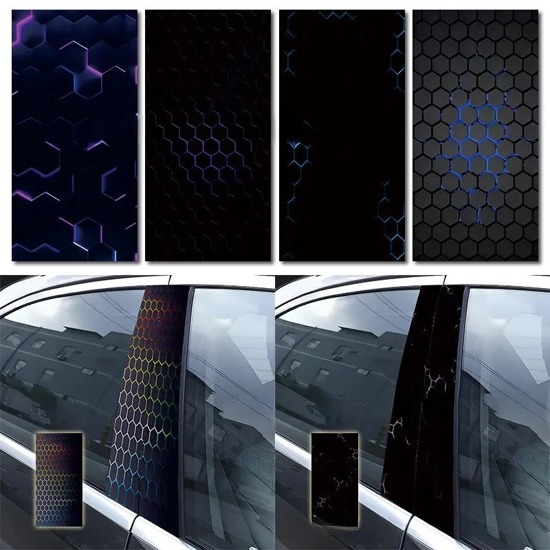 FOR HONEYCOMB B Pillar Vinyl Sticker Car Body Protective Film General Waterproof Sunproof B-pillar Stickers Car Doors