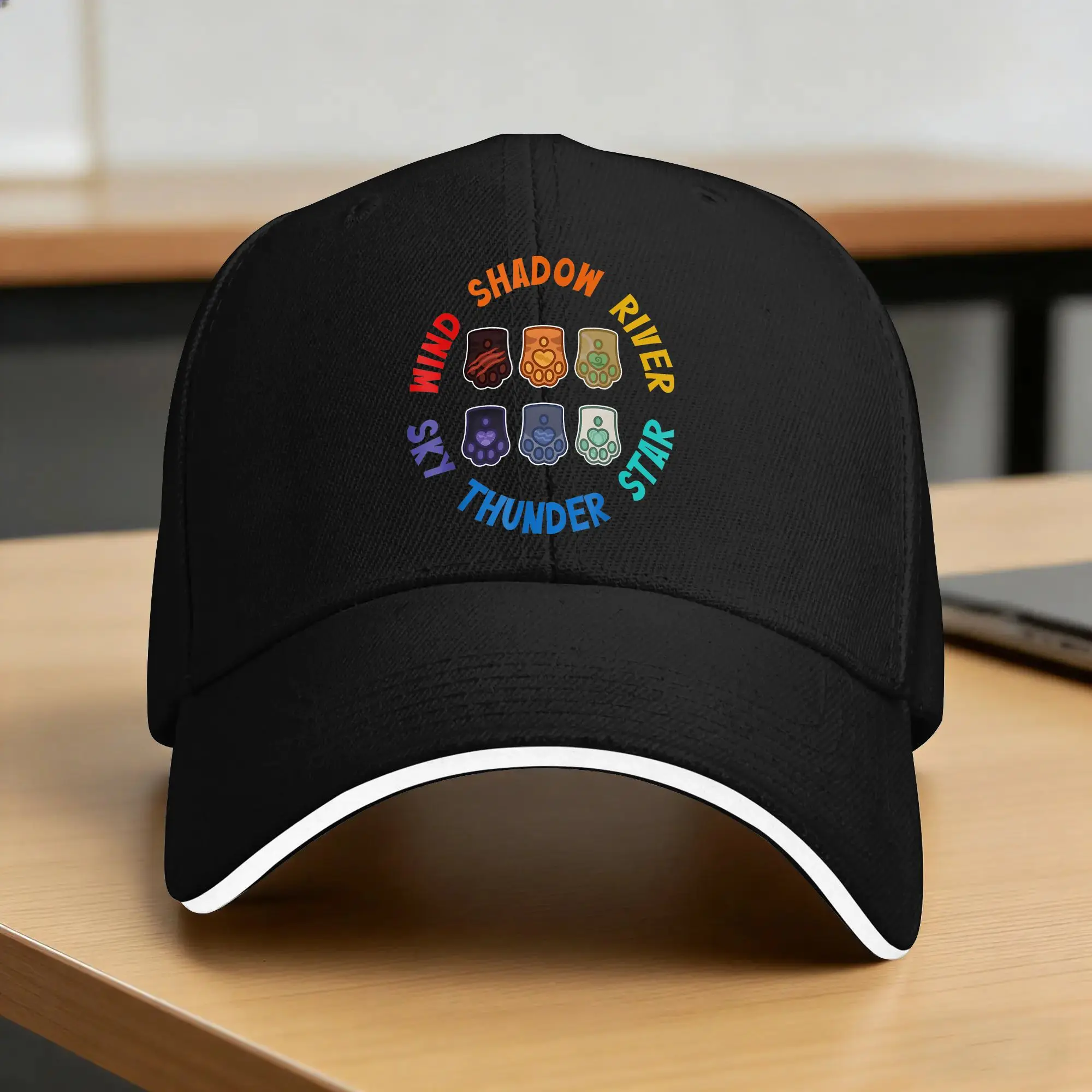 Wind Shadow River Star Thunder Sky Cat Feline Sun Baseball Cap Fire Star Cat Spring Fashion Trucker Hat For Men Baseball Caps