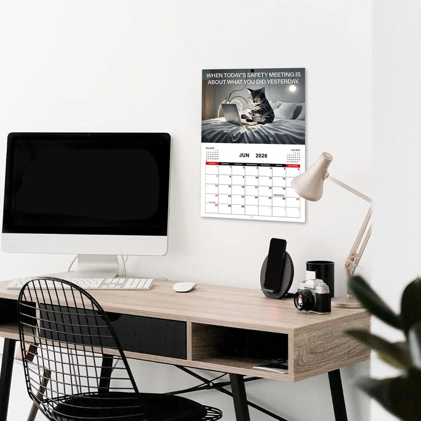 Calendario per gatti 2026 Calendario da parete verticale per gatti 2026 Design per gattini aziendali Organizzatore per agenda familiare per scrivania Cucina da tavolo