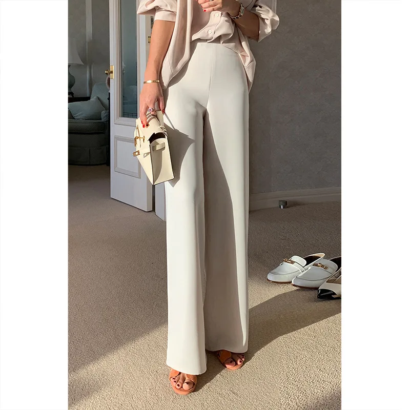 

Women's straight-leg pants2026New popular summer high-waisted casual pants for petite individuals, loose-fitting, smooth and sli