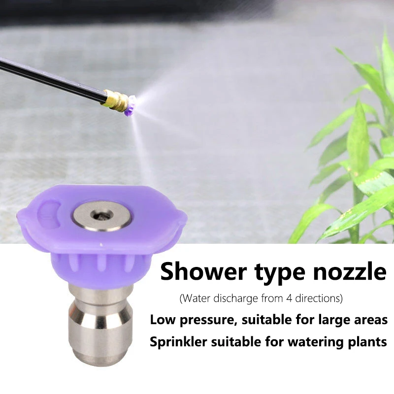 Pressure Washer Low Pressure Mist Nozzle 4-Direction Water Discharge with 1/4 Inch Quick Connector Power Washer Tips for Plant