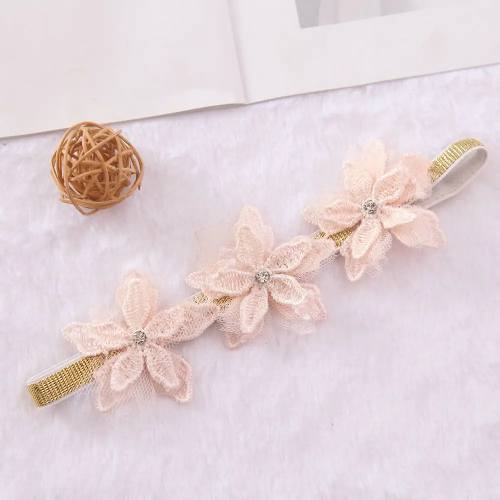 Baby-Stirnband Koreanische Neugeborenen-Blumen-Stirnbänder Baby-Mädchen Haaraccessoires DIY Schmuck Kinder Fotografie-Requisiten – Detail 10