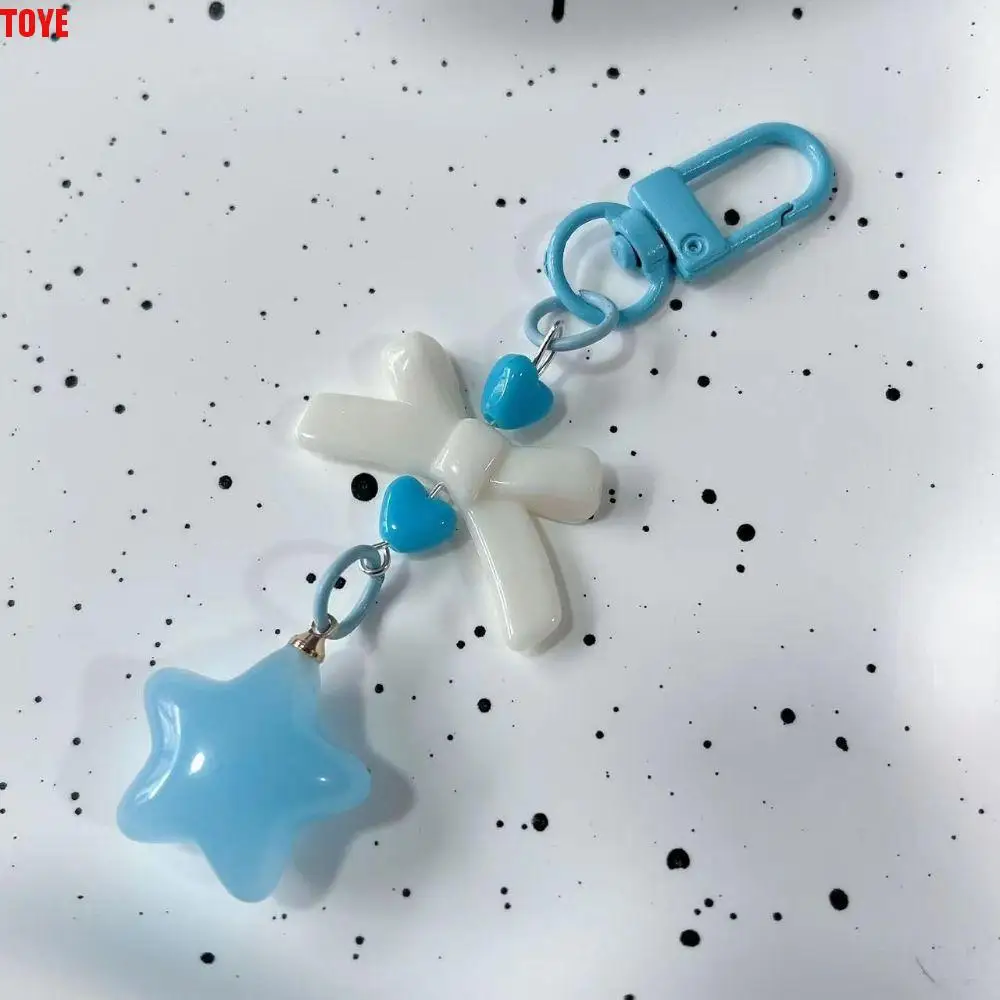 

Handmade Cat Claw Phone Charm Sea Theme Cartoon Cat Claw Pendant Blue Acrylic Star Bead Phone Keychain Backpack
