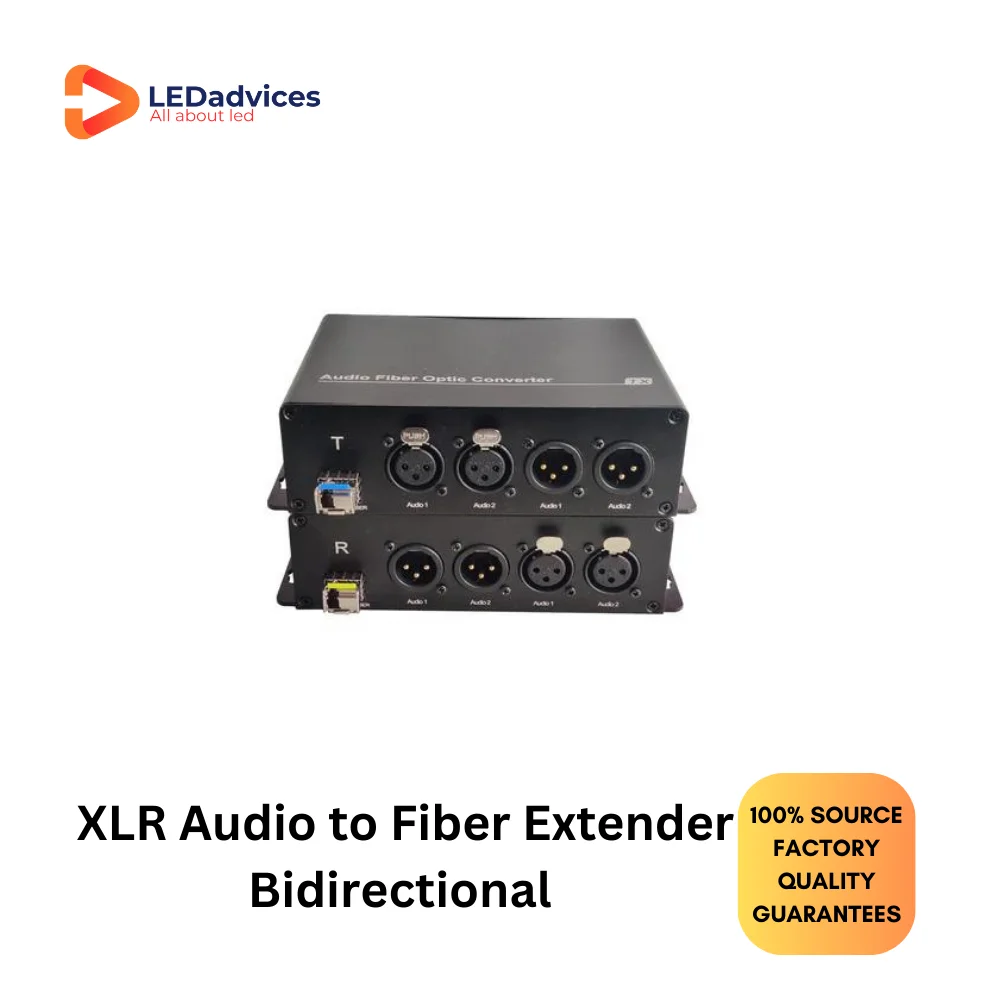 4 Channel XLR Audio to Fiber Extender Bidirectional 1 RX 1TX