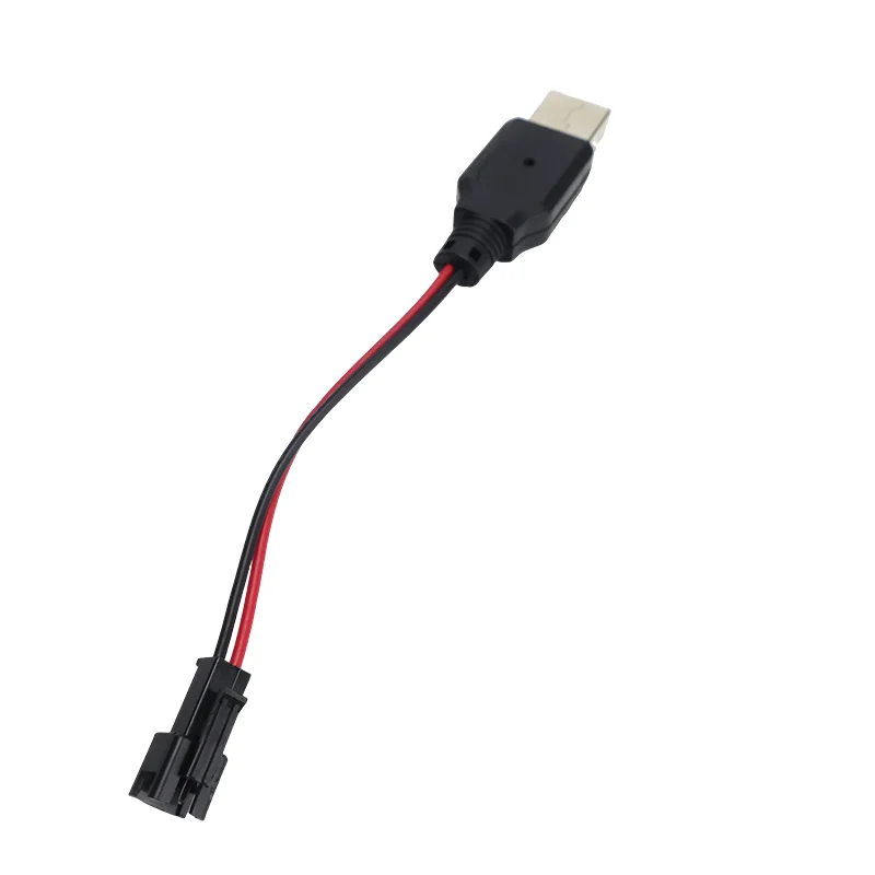 Adaptador convertidor de 2 uds RC USB de carga 3,7 V Cable cargador de batería de litio USB a enchufe JST /SM / Futaba para Dron Quadcopter 3Rc
