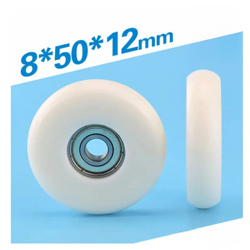 

20pcs circular arc plastic coated bearing 608ZZ 608 8*50*12mm guide wheel POM nylon pulley